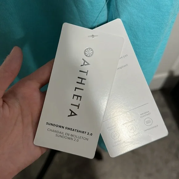 Women's Athleta Sundown Sweatshirt 2.0 in "Gulf Green" - Picture 7 of 8